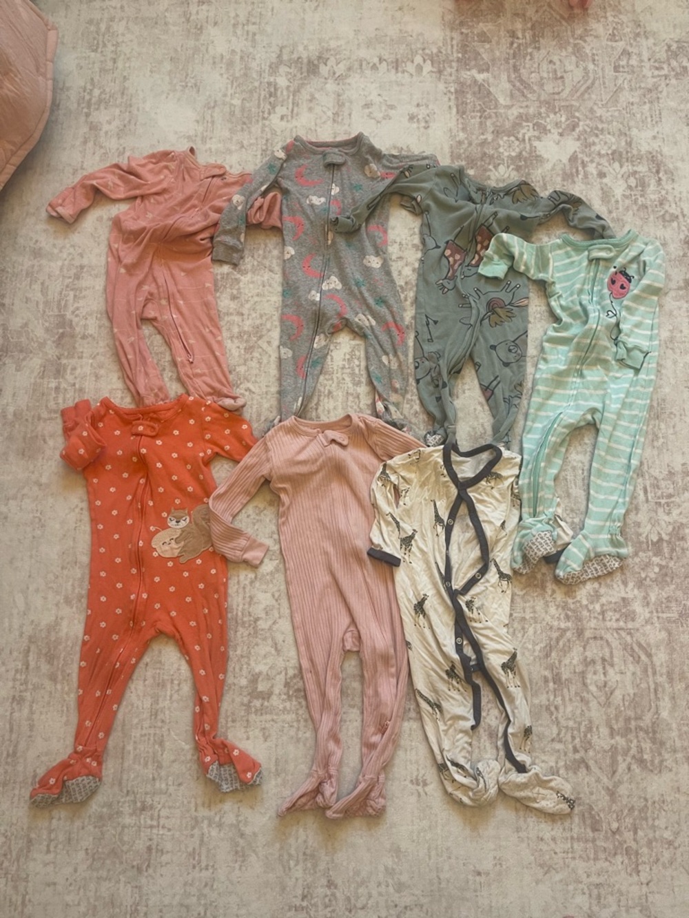 Mixed Pastel & Coral Kids Footie Pajamas Pack - Cozy One-Piece Sleepers